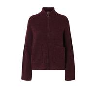 Cardigan de punto suave y moderno con cremallera y cuello de canalé.