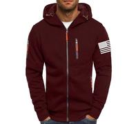Cárdigan de trabajo para hombre, con capucha, para deportes, fitness, holgado, casual, con capucha, de forro polar, de manga larga, con estampado, color sólido, chaquetas cálidas con cremallera