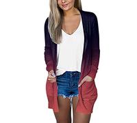 Cárdigan floral para mujer, cárdigan de gasa, cárdigan de punto de manga corta, cárdigan abierto al frente, ligero, transpirable, suave, verano, vacaciones, playa, salida de baño, traje casual