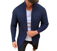 Cardigan Hombre Punto, Chaqueta De Punto Hombre Manga Larga con Un Solo Botonadura con Bolsillo Abrigo Color Sólido Informal con Botones Suéter Grande para El Ocio Y El Autocultivo