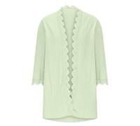 Cárdigan Informal De Verano con Abertura Frontal para Mujer, Manga 3/4, Tipo Bolero, para Playa, con Bordes Ondulados, Ligero, Tipo Kimono, Chaqueta Fina De Transición, Color Verde Claro, Talla L