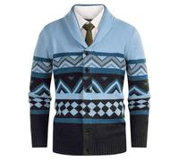 Cárdigan Lana Hombre, Botones para Chaqueta Hombre Manga Larga con Un Solo Botonadura con Bolsillo Abrigo Color Sólido Informal con Botones Suéter Grande para La Moda Diaria Y Comodidad