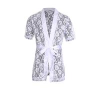 Cárdigan largo para hombre con inserciones de malla, traje de manga corta transpirable para noches emocionantes, cárdigan aireado en la calle seductora, ideal para fiestas, ocasiones especiales