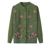 Cárdigan ligero clásico para mujer mayor,cárdigan de punto para mediana edad y personas mayores,top informal para anciana,abrigo para abuela,primavera,otoño,ropa para madre,suéter cálido,verde,XL