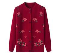 Cárdigan ligero clásico para mujer mayor,cárdigan de punto para mediana edad y personas mayores,top informal para anciana,abrigo para abuela,primavera,otoño,ropa para madre,suéter cálido,burdeos,XL