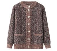 Cárdigan ligero clásico para señoras mayores,cárdigan de punto para mediana edad y personas mayores,top informal para anciana,abrigo para abuela,primavera,otoño,ropa para madre,suéter cálido,caqui,L