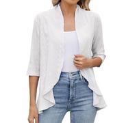 Cárdigan ligero de verano de manga larga para mujer, chaleco de punto para mujer, chaqueta deportiva para mujer, chaquetas ligeras, chalecos abiertos al frente, manga 3/4, chaqueta de punto Bequem