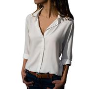 Cárdigan liso para mujer, invierno, otoño, cuello alto, gasa, ajuste holgado, camisetas largas para mujer 2024, L-274 Blanco, 6X-Large