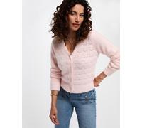 Cárdigan manga larga rosa claro mujer XS