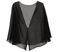 Cardigan Mujer Bolero de gasa for mujer, for fiesta graduación, con botones, informal, for vestido noche(Black,L)