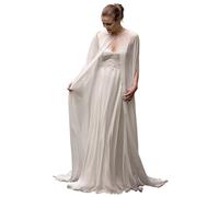 Cardigan Mujer Capa larga de gasa for novia, for boda, con cuello redondo, for graduación, y elegante, for mujer(Beige 2,Back length 1.5m)