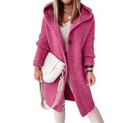 Cárdigan Mujer Cárdigan De Punto Grueso Cárdigan Largo Mujer Chaqueta De Punto Grueso De Manga Larga Abrigo De Punto con Capucha Abrigos De Invierno Chaqueta De Punto Larga Outwear Elegante (Color :