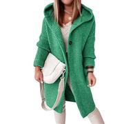 Cárdigan Mujer Cárdigan De Punto Grueso Cárdigan Largo Mujer Chaqueta De Punto Grueso De Manga Larga Abrigo De Punto con Capucha Abrigos De Invierno Chaqueta De Punto Larga Outwear Elegante (Color :