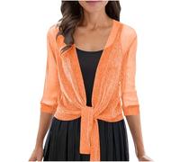 Cardigan Mujer,Chaqueta Mujer Manga Larga de Malla con Abertura Frontal Ligera Cárdigan Elegante con Cordones Fiesta Informal Moda Bolero Elegante Abierto para Bodas, Cócteles, Fiestas y Carnaval