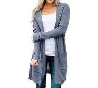 Cardigan Mujer con Bolsillos Entretiempo Rebeca Trabajo De Punto Chaqueta Mujer Entretiempo Fina Talla Grande De Casa Abrigo Estampados Primavera Retro Halloween 2#Gris S