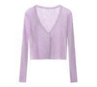 Cardigan Mujer Gant,Cárdigan De Crochet para Mujer Abierto Al Frente De Verano Corto Boleros Encogimiento De Hombros Informal De Manga Larga Cuello En V Suéter Tops De Verano para Playa Vestidos M