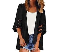 Cardigan Mujer Invierno Otoño 2019 SHOBDW Liquidación Venta Blusa Tops 3/4 Manga Campana Raya Abrigo Mujer Tallas Grandes Baratos Chaqueta Cardigans Mujer Largo Cardigan Kimono Mujer(Negro,3XL)