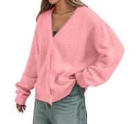 Cardigan Mujer Lana, Chaqueta Lana Mujer,CáRdigan De VisóN SintéTico Suave Para Mujer SuéTer De Punto De Manga Larga Frente Abierto Corte Holgado Ropa Informal Abrigo Acogedor Para OtoñO E Invierno