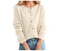 Cardigan Mujer Largo, Chaqueta De Punto Mujer Ligero, CáRdigan Largo SuéTer Tipo CláSico Cuello Redondo Cuello Abotonado Tejido Frente Abierto Sweater CáRdigan Largo Chaqueta Entretiempo Rebeca