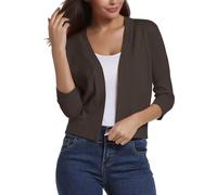 Cardigan Mujer Otoño Chaqueta Fina Mujer Talla Grande Encaje Rebeca Lana Cardigan Ancho Mangas Largas Casual Verano Invierno Ropa 2#café XXL