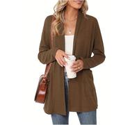 Cardigan Mujer Talla Grande Elegante Rebeca De Casa Ganchillo Chaqueta Mujer Entretiempo Entretiempo Largo para Vestidos Cárdigan De Punto Otoño Casual Halloween 2#café XL