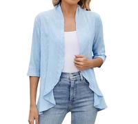 Cardigan Mujer Talla Grande Entretiempo Rebeca De Casa Colores Sólidos Chaqueta Mujer Entretiempo Fina Largo Trabajo Parka Ganchillo Primavera Popular Oktoberfest 2#Azul Cielo L