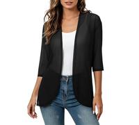 Cardigan Mujer Verano,Elegante cárdigan Ligero de Gasa para Uso Casual - Tejido Suave y Transparente con caída fluida