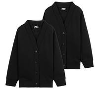 Cardigan Niños, Chaleco Niño de Punto, Jersey Niño Negro Azul Marino, Prendas de Punto para Niños Moda Uniforme Ropa para Niños 3-14 Anos Multipack de 1 ó 2 Unidades (Negro 2 Pack, 4-5 años)