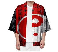 Cárdigan para hombre Harajuku Anime Bata Japón Happi Kimono Hanfu Camisas de manga larga Unisex Blusa suelta Ropa Tops Chaqueta Haori Chaqueta tradicional Clásica Abrigo Siete Mangas Yukata Outwear