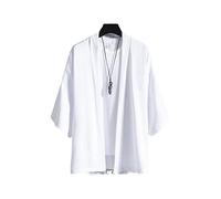 Cárdigan para hombre japonés, kimono tradicional, ropa japonesa, ropa de calle Yukata, camisa para hombre, kimono blanco, camisas XL