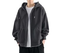 Cárdigan para hombre, modelos de primavera y otoño, chaqueta de otoño, ropa para niños, parejas, chaqueta con capucha, bonita felpa, gris oscuro, 5XL