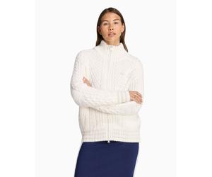 Cardigan Relaxed adidas Originals Cable Knit Firebird para mujer Blanco M