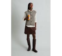 Cárdigan sin mangas de corte holgado Medium Beige L