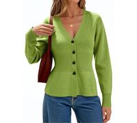 Cardigans for Women Sweater Long Sleeve Solid Color Button Closure Tunic Tops Knitted Lightweight Soft Comfy Fall Outfits