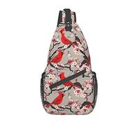 Cardinal and Blooming Cherry Sling Bag, Chest Bag Daypack, Crossbody Sling Mochila para Viajes, Deportes, Correr, Senderismo