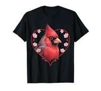 Cardinal Bird Corazón Rojo Cardenal Bird Animal Camiseta