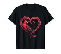 Cardinal Bird Corazón Rojo Cardenal Bird Animal Camiseta