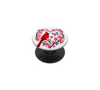 Cardinal Bird Floral Corazón Mariposa Flor de Cerezo PopSockets PopGrip Adhesivo