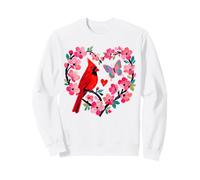Cardinal Bird Floral Corazón Mariposa Flor de Cerezo Sudadera