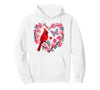 Cardinal Bird Floral Corazón Mariposa Flor de Cerezo Sudadera con Capucha