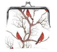 Cardinal Birds - Soporte de cartera personalizado para mujer, hebilla de piel para besos, bolsa de cambio de tarjetas, Cardinal Birds White, UNITALLA, Cardinal Birds White, UNITALLA, Classic