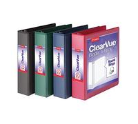 Cardinal Carpetas de 3 anillos, carpetas para la escuela y la oficina, carpeta duradera de 2 pulgadas con anillos redondos, capacidad para 475 hojas, cubiertas ClearVue, antiadherentes, sin PVC,