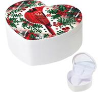 Cardinal DIY Pintura Diamante Caja de joyería en forma de corazón Caja de almacenamiento decorativa