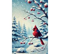 Cardinal Gift - Winter: 108 Lined Page Notebook, Journal, Diary, Keepsake, Bird Watching, 6x9 Inches