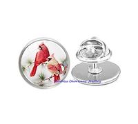 Cardinal Jewelry Cardinal Broche Cardinal Red Bird Broche, rojo Cardinal Bird, amante regalo simbólico joyería-JV78