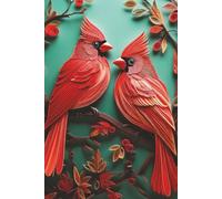 Cardinal Journal: Lined College-Ruled Pages with Cardinal Art Inside and Out
