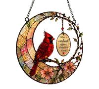 Cardinal Light Catcher Ornament, Glass Style Window Rainbow, 7.8x7.8 Inches Decorative Sunlight Pendant Design, Sturdy Hanging Prism Art, Home Garden Outdoor Window Decor