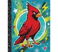 Cardinal Mascot College Ruled Composition Notebook: Retro Red Bird | 110 pages