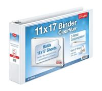 Cardinal® Slant-D® - Carpetas Tabloid ClearVue™ de 11 x 17 pulgadas, anillos de 3 pulgadas, 63% reciclado, color blanco