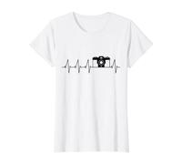 Cardiogram Foto-cámara Fotografía de Naturaleza Fotógrafos Camiseta gráfica económica, Mujer, Blanco, L